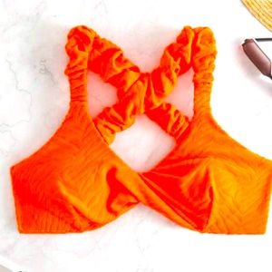 This is a cute summer orange bikini top!